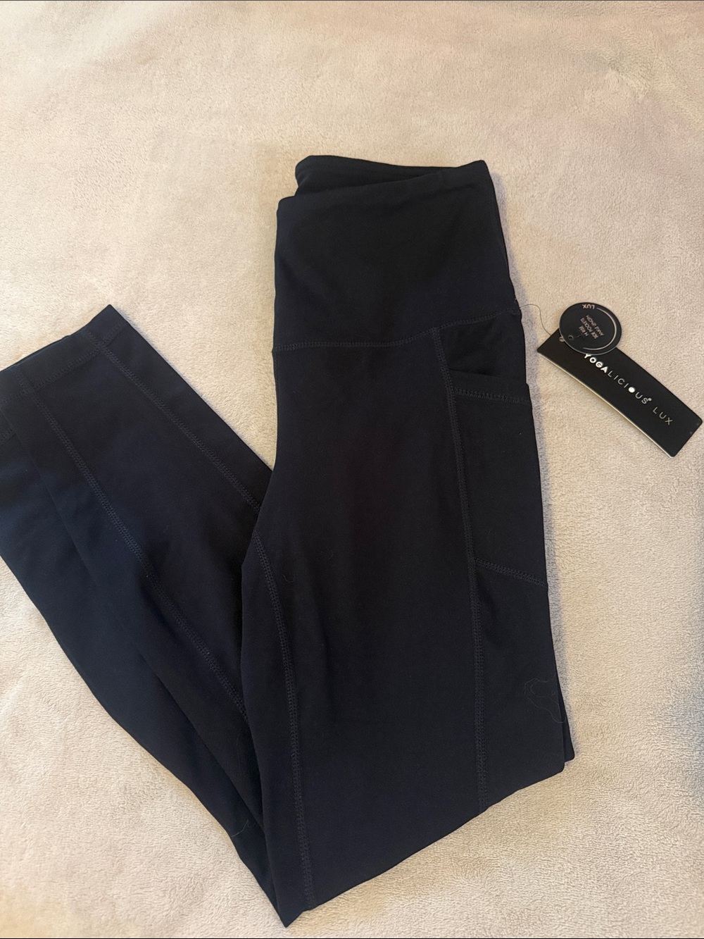 Yogalicius Luxe Black High-Waist Pocket Leggings